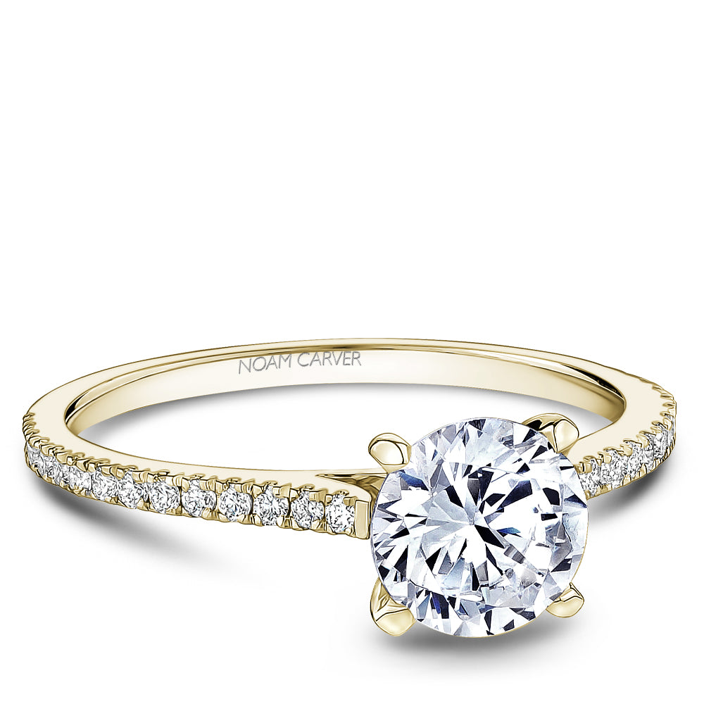 Noam Carver Engagement Ring Yellow 18k Gold With 28 RD TCW 0.17ct
