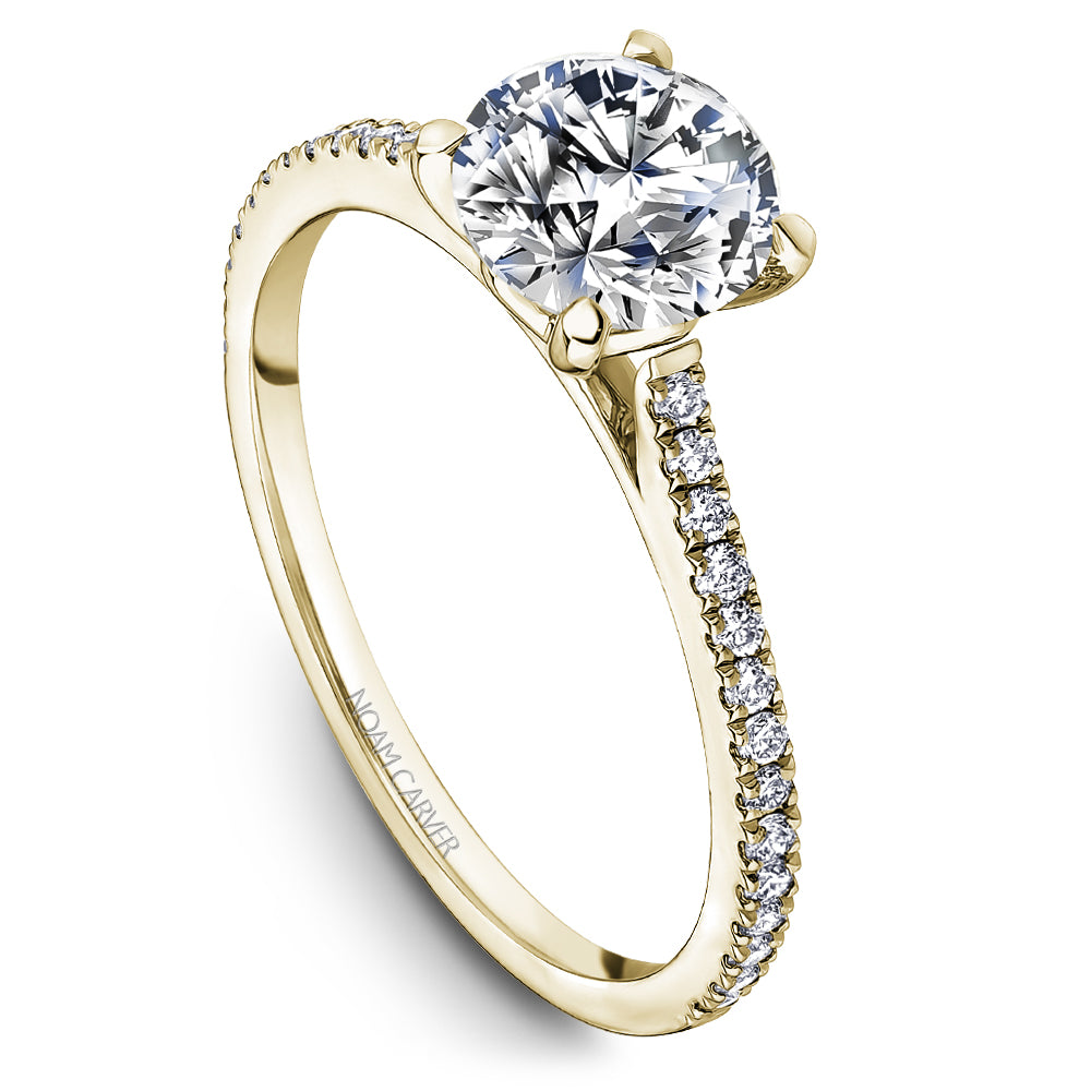 Noam Carver Engagement Ring Yellow 14k Gold With 28 RD TCW 0.17ct