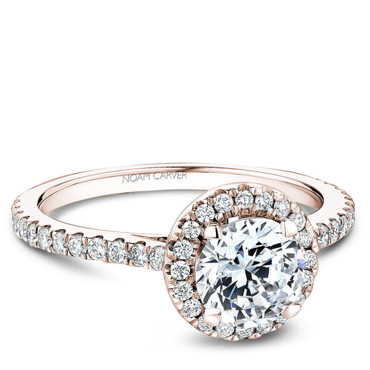 Noam Carver Engagement Ring Rose 18k Gold With 43 RD TCW 0.38ct
