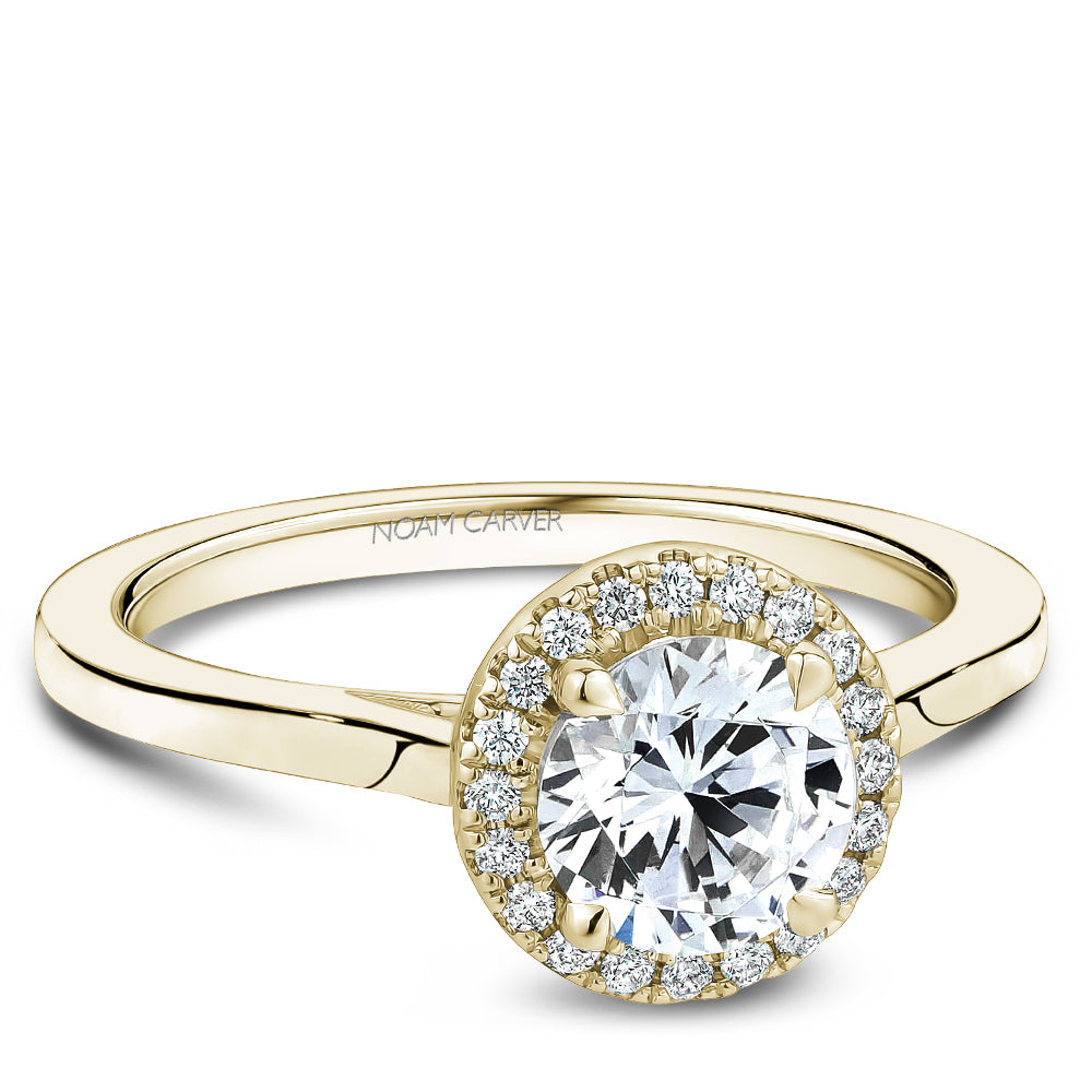 Noam Carver Engagement Ring Yellow 14k Gold With 19 RD TCW 0.11ct