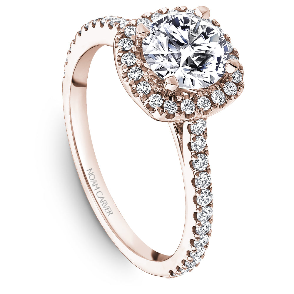 Noam Carver Engagement Ring Rose 14k Gold With 44 RD TCW 0.38ct