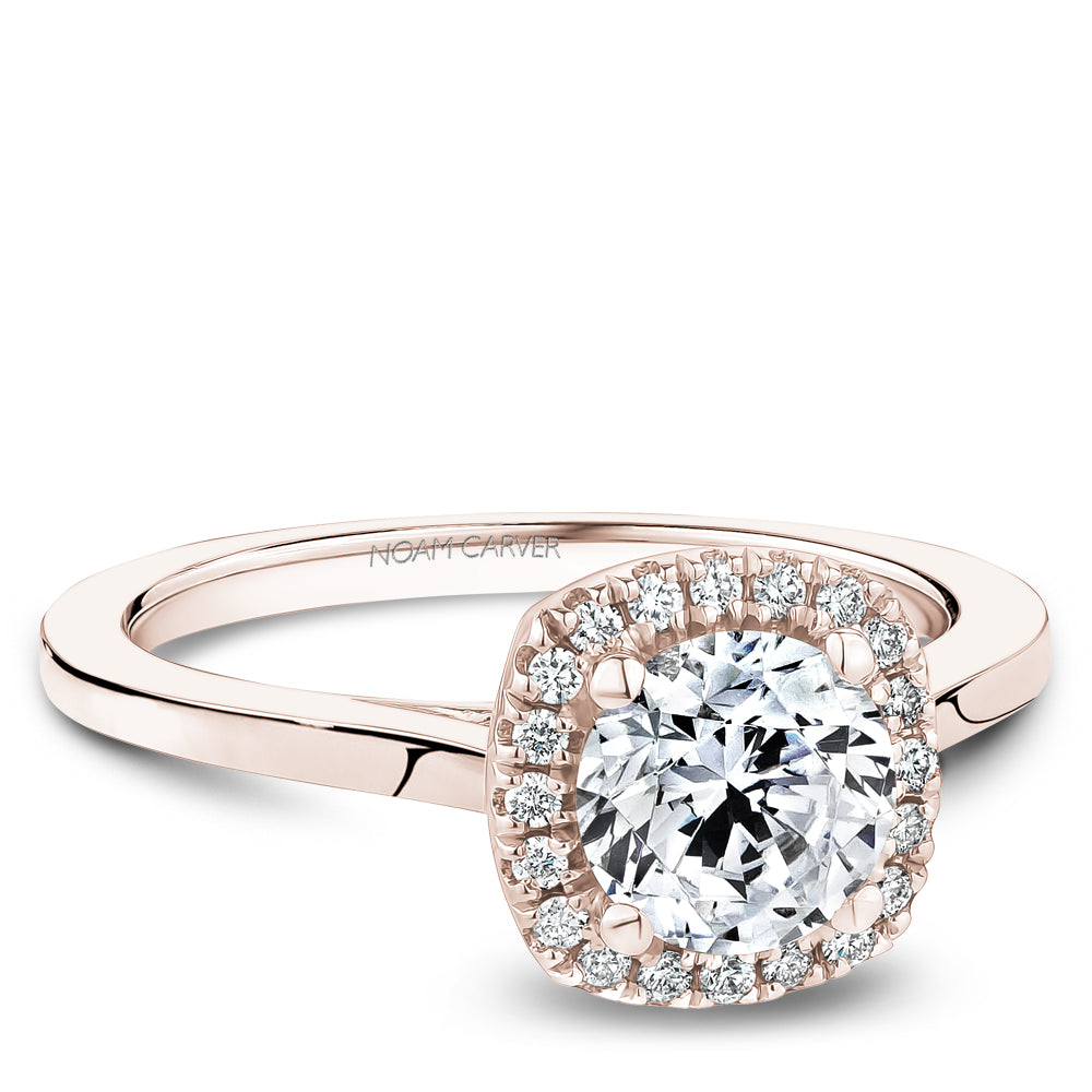 Noam Carver Engagement Ring Rose 14k Gold With 20 RD TCW 0.12ct