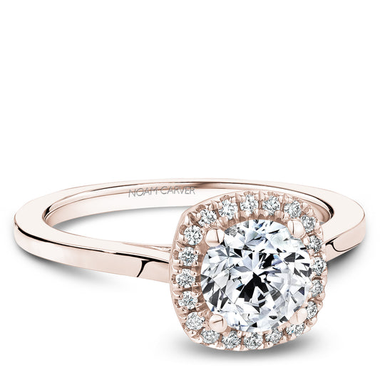 Noam Carver Engagement Ring Rose 14k Gold With 20 RD TCW 0.12ct