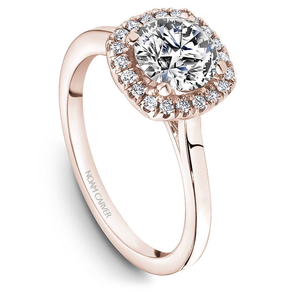 Noam Carver Engagement Ring Rose 14k Gold With 20 RD TCW 0.12ct