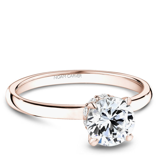 Noam Carver Engagement Ring Rose 18k Gold With 10 RD TCW 0.12ct