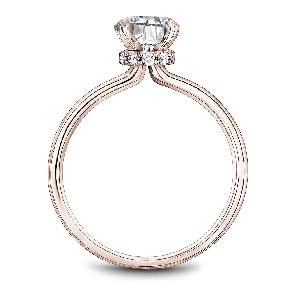 Noam Carver Engagement Ring Rose 18k Gold With 10 RD TCW 0.12ct