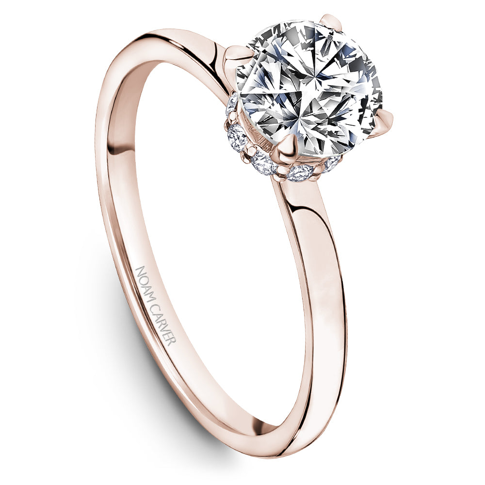 Noam Carver Engagement Ring Rose 14k Gold With 10 RD TCW 0.12ct