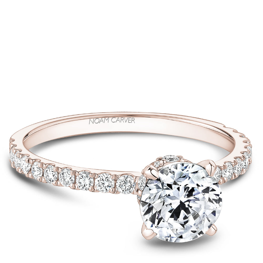 Noam Carver Engagement Ring Rose 14k Gold With 30 RD TCW 0.40ct
