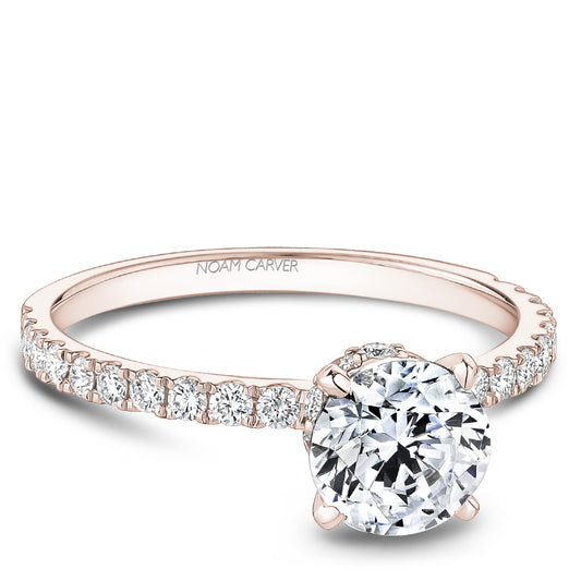 Noam Carver Engagement Ring Rose 18k Gold With 30 RD TCW 0.40ct