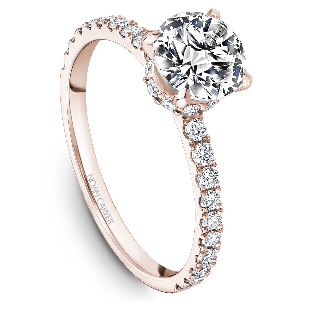 Noam Carver Engagement Ring Rose 14k Gold With 30 RD TCW 0.40ct