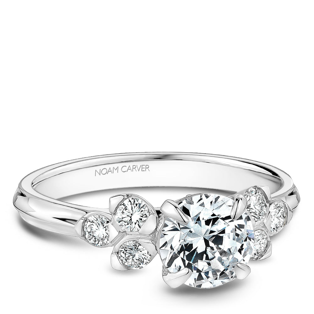 Noam Carver Engagement Ring White 14k Gold With 10 RD TCW 0.28ct