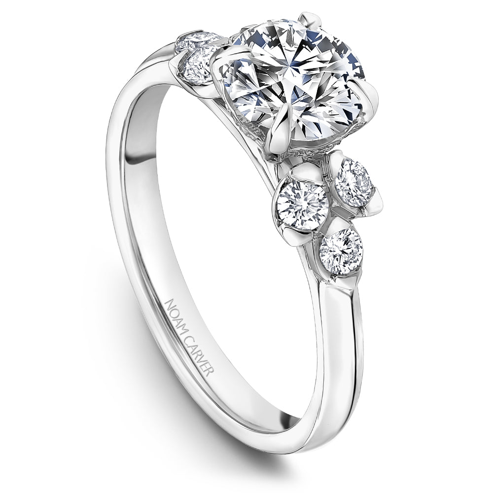 Noam Carver Engagement Ring White 14k Gold With 10 RD TCW 0.28ct