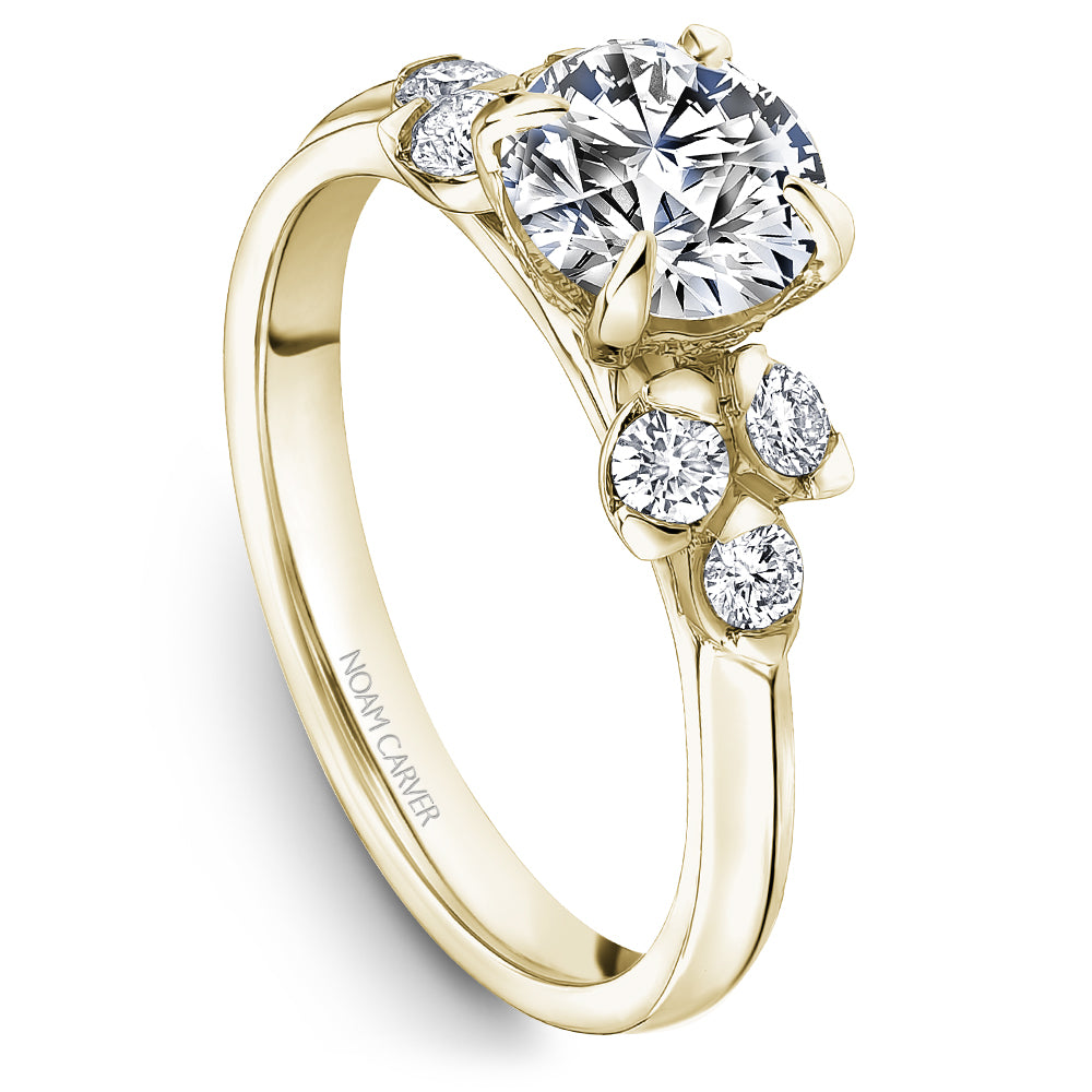 Noam Carver Engagement Ring Yellow 14k Gold With 10 RD TCW 0.28ct