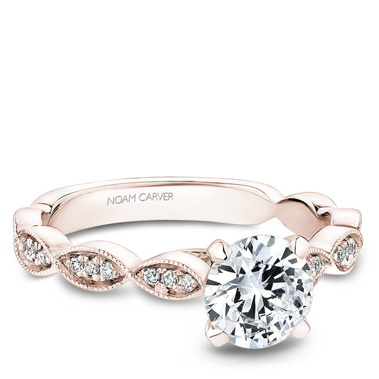 Noam Carver Engagement Ring Rose 18k Gold With 24 RD TCW 0.12ct