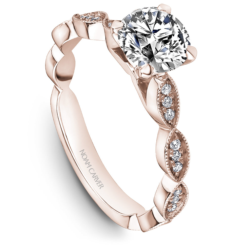 Noam Carver Engagement Ring Rose 18k Gold With 24 RD TCW 0.12ct