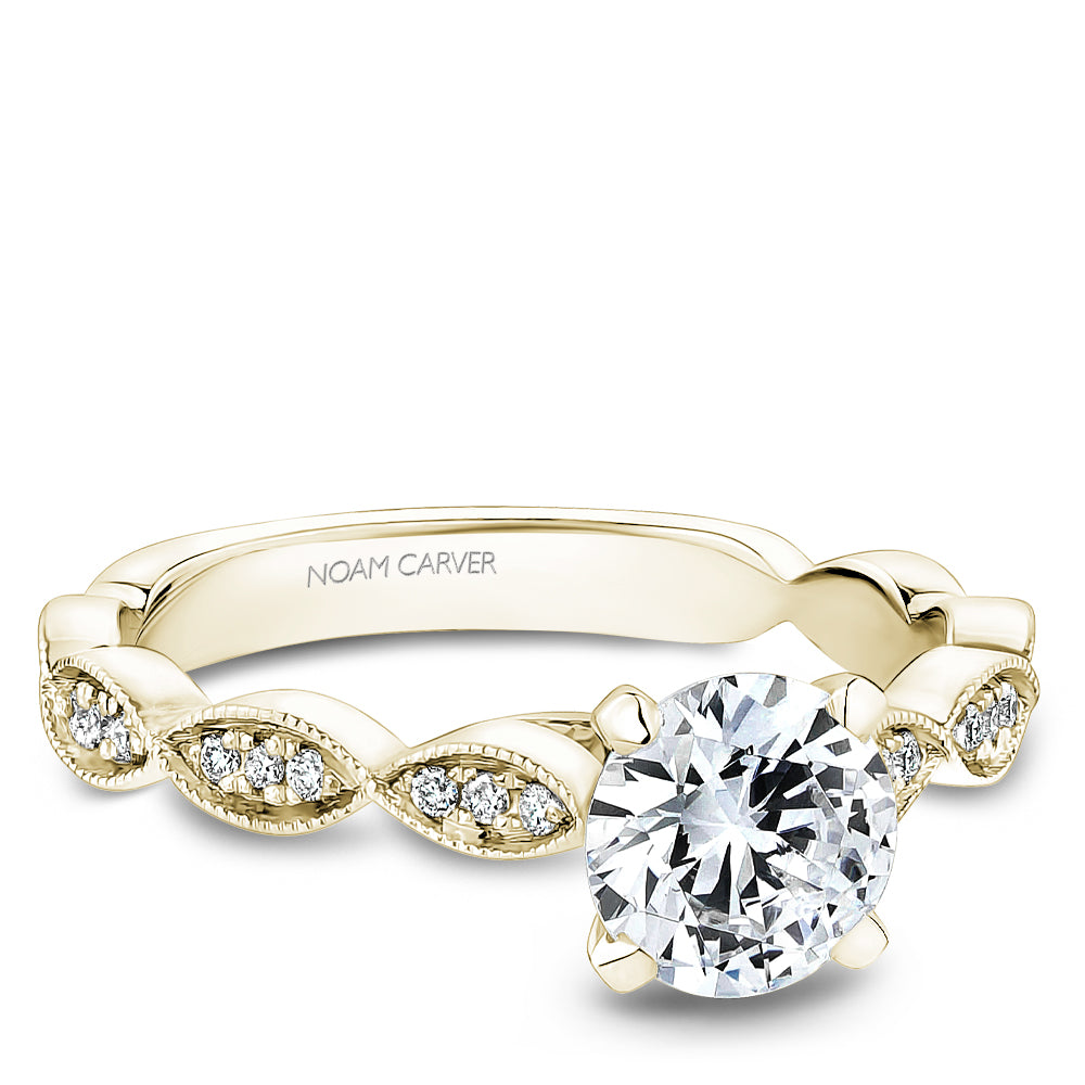 Noam Carver Engagement Ring Yellow 18k Gold With 24 RD TCW 0.12ct