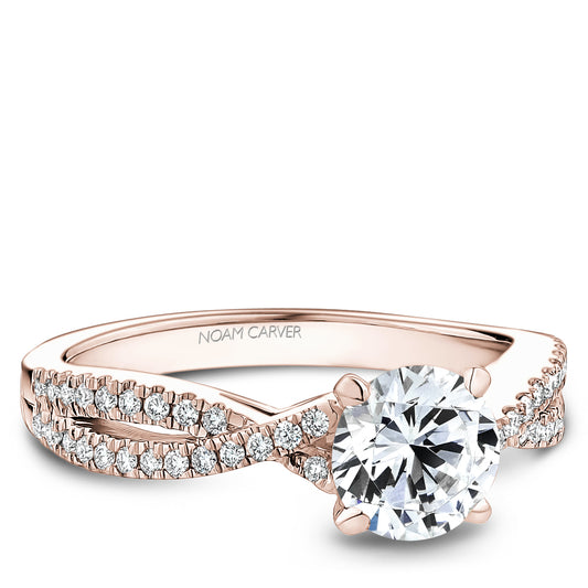 Noam Carver Engagement Ring Rose 18k Gold With 46 RD TCW 0.24ct