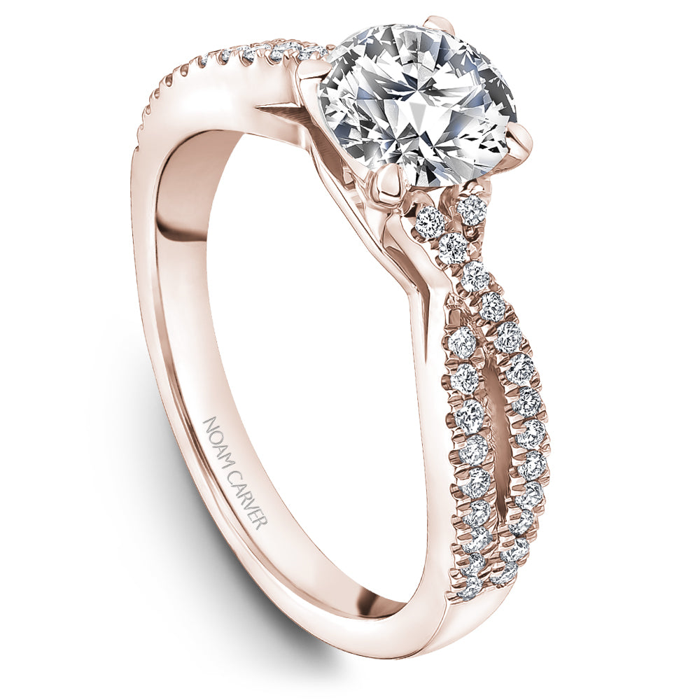 Noam Carver Engagement Ring Rose 18k Gold With 46 RD TCW 0.24ct