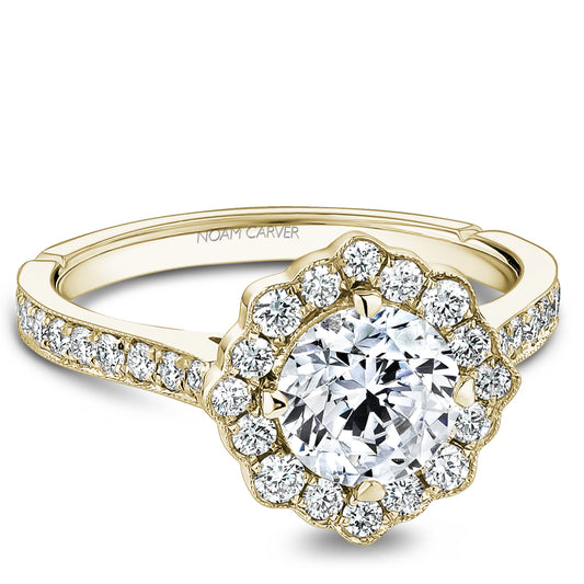 Noam Carver Engagement Ring Yellow 18k Gold With 36 RD TCW 0.54ct