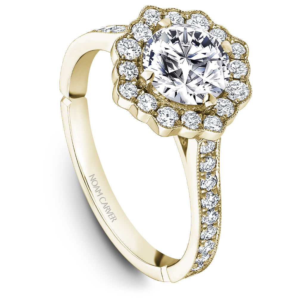 Noam Carver Engagement Ring Yellow 14k Gold With 36 RD TCW 0.54ct