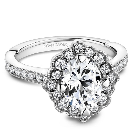Noam Carver Engagement Ring White 18k Gold With 36 RD TCW 0.50ct