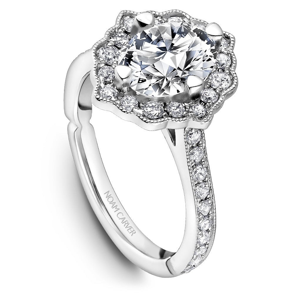 Noam Carver Engagement Ring White 14k Gold With 36 RD TCW 0.50ct