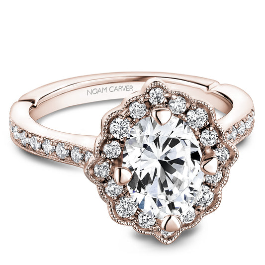 Noam Carver Engagement Ring Rose 14k Gold With 36 RD TCW 0.50ct