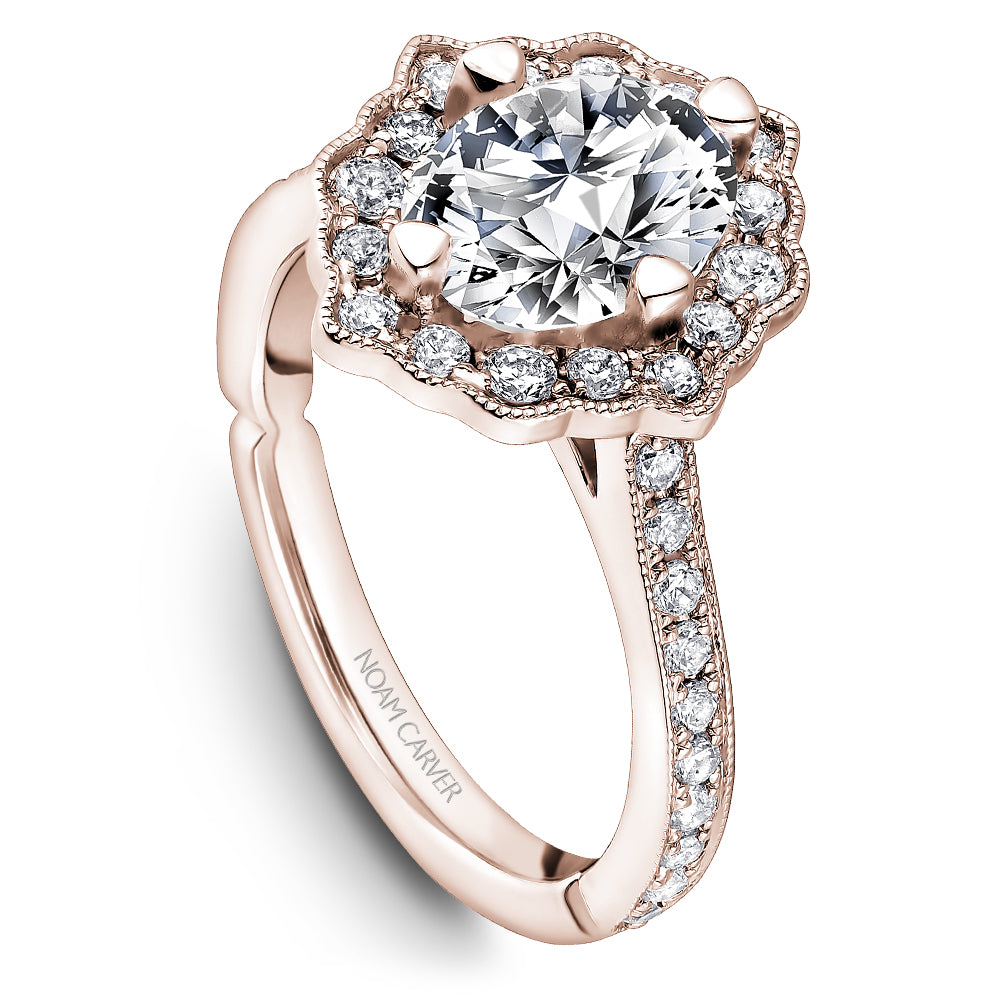 Noam Carver Engagement Ring Rose 14k Gold With 36 RD TCW 0.50ct