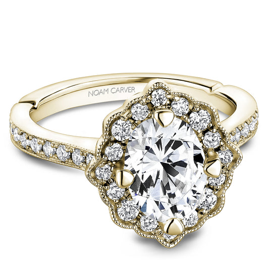 Noam Carver Engagement Ring Yellow 14k Gold With 36 RD TCW 0.50ct