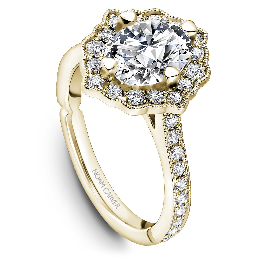 Noam Carver Engagement Ring Yellow 18k Gold With 36 RD TCW 0.50ct