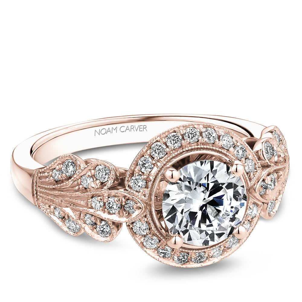 Noam Carver Engagement Ring Rose 18k Gold With 56 RD TCW 0.40ct