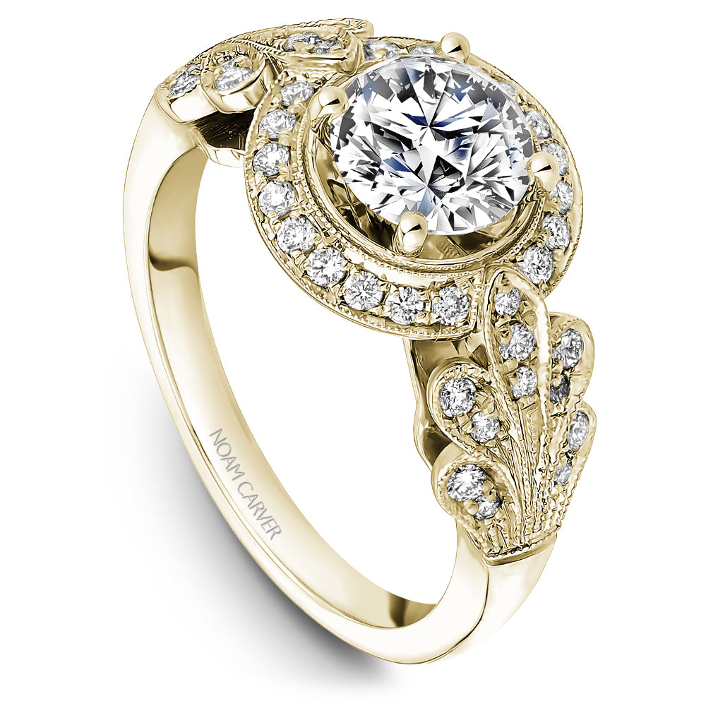 Noam Carver Engagement Ring Yellow 14k Gold With 56 RD TCW 0.40ct