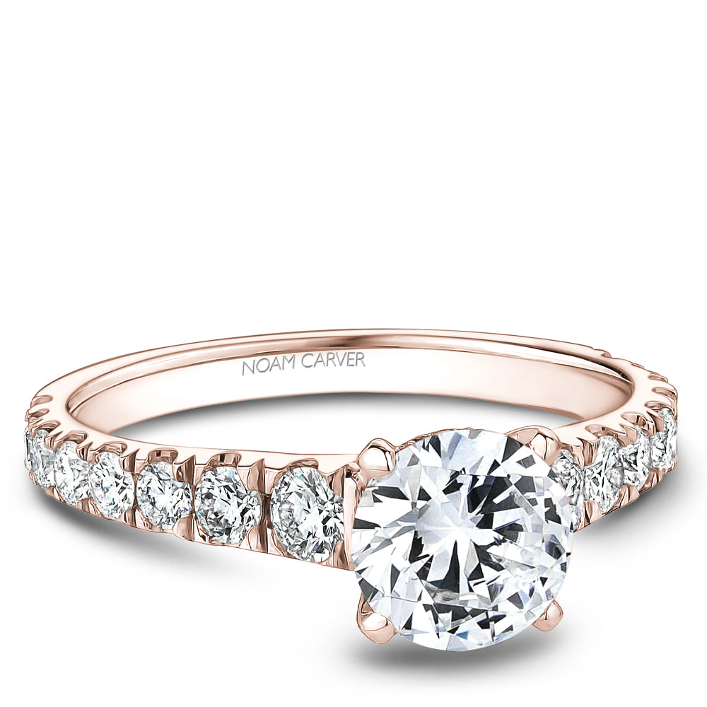 Noam Carver Engagement Ring Rose 14k Gold With 28 RD TCW 0.63ct