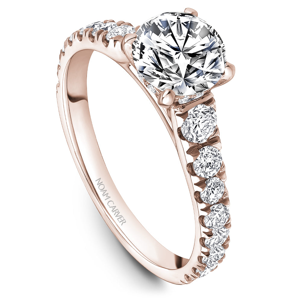 Noam Carver Engagement Ring Rose 14k Gold With 28 RD TCW 0.63ct