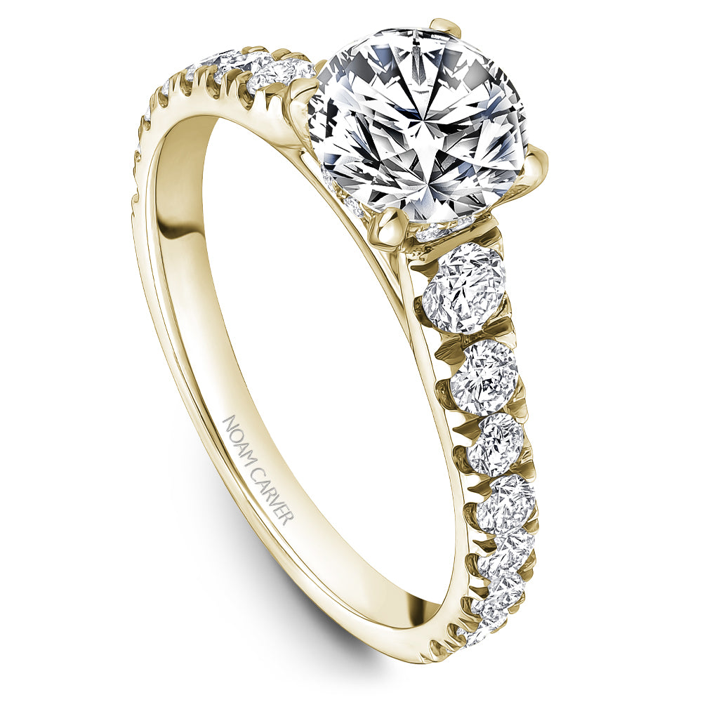 Noam Carver Engagement Ring Yellow 18k Gold With 28 RD TCW 0.63ct