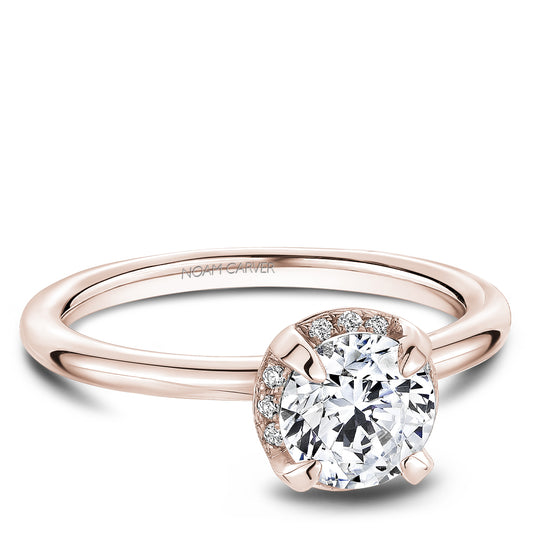 Noam Carver Engagement Ring Rose 18k Gold With 24 RD TCW 0.01ct