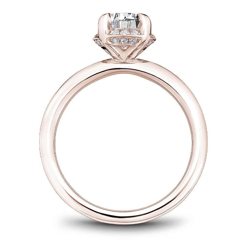 Noam Carver Engagement Ring Rose 14k Gold With 24 RD TCW 0.01ct