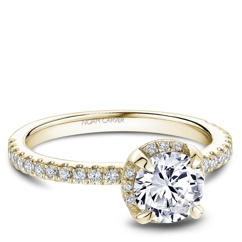 Noam Carver Engagement Ring Yellow 14k Gold With 48 RD TCW 0.36ct