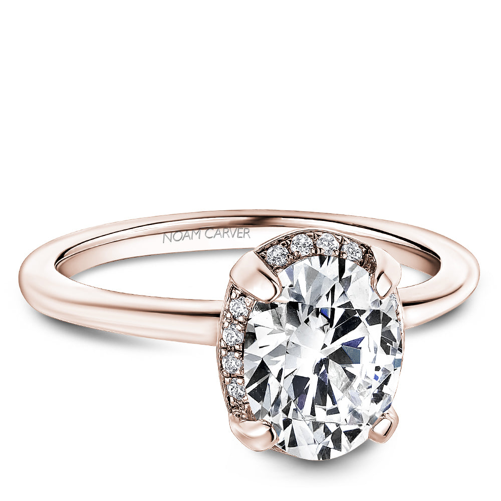Noam Carver Engagement Ring Rose 18k Gold With 32 RD TCW 0.12ct