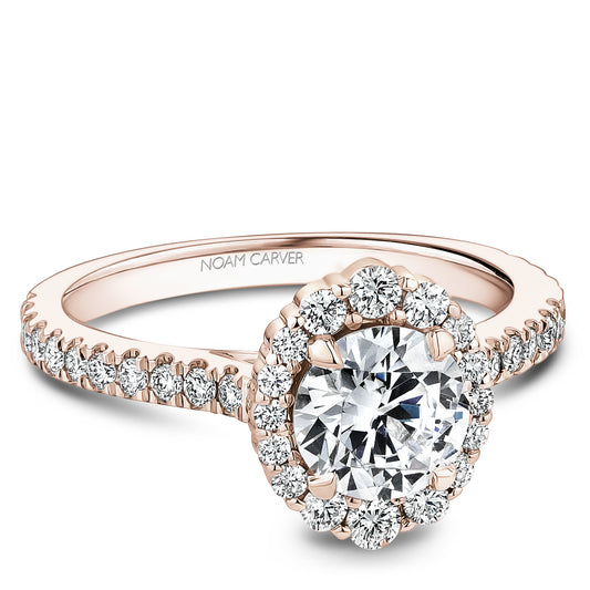 Noam Carver Engagement Ring Rose 14k Gold With 40 RD TCW 0.51ct