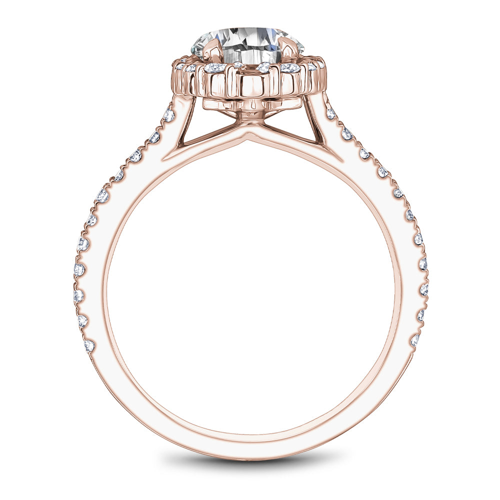 Noam Carver Engagement Ring Rose 18k Gold With 40 RD TCW 0.51ct