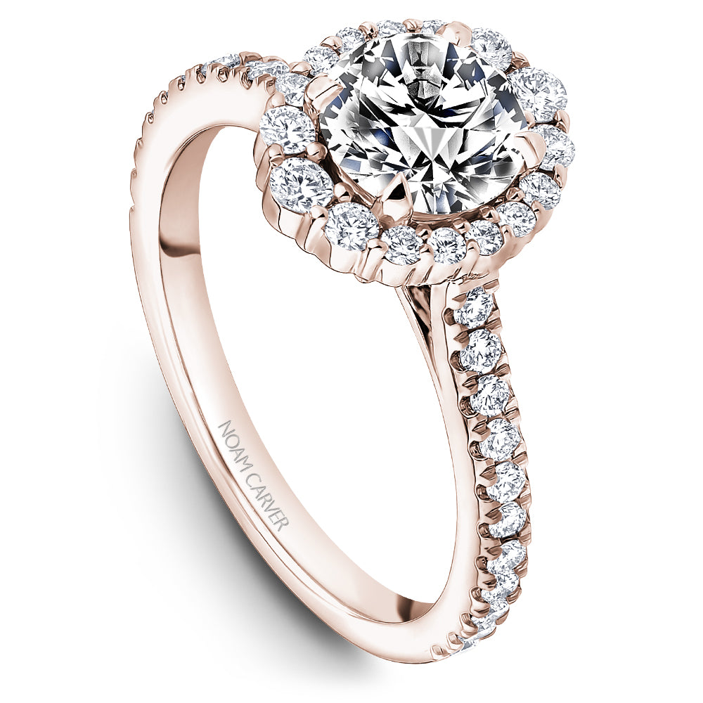 Noam Carver Engagement Ring Rose 18k Gold With 40 RD TCW 0.51ct