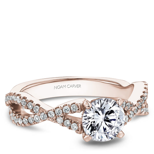 Noam Carver Engagement Ring Rose 14k Gold With 64 RD TCW 0.4ct