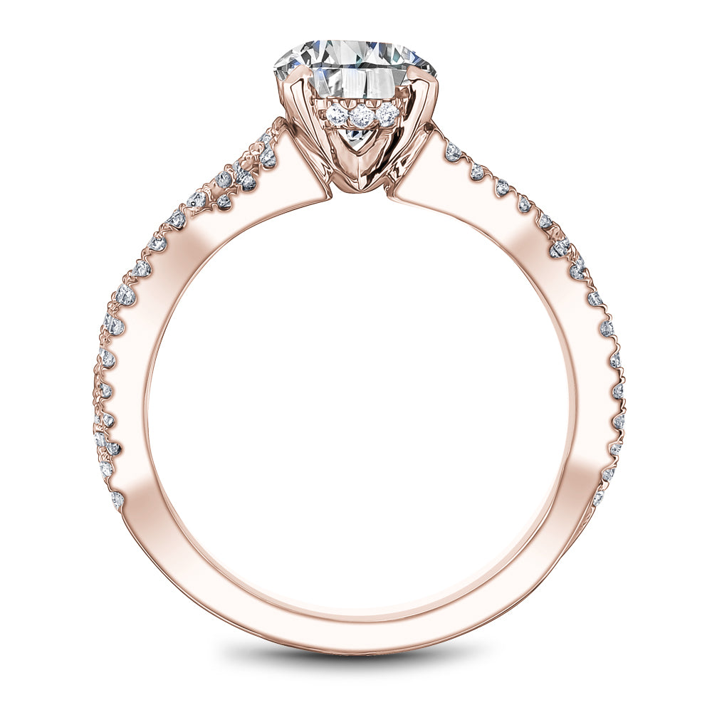 Noam Carver Engagement Ring Rose 14k Gold With 64 RD TCW 0.4ct