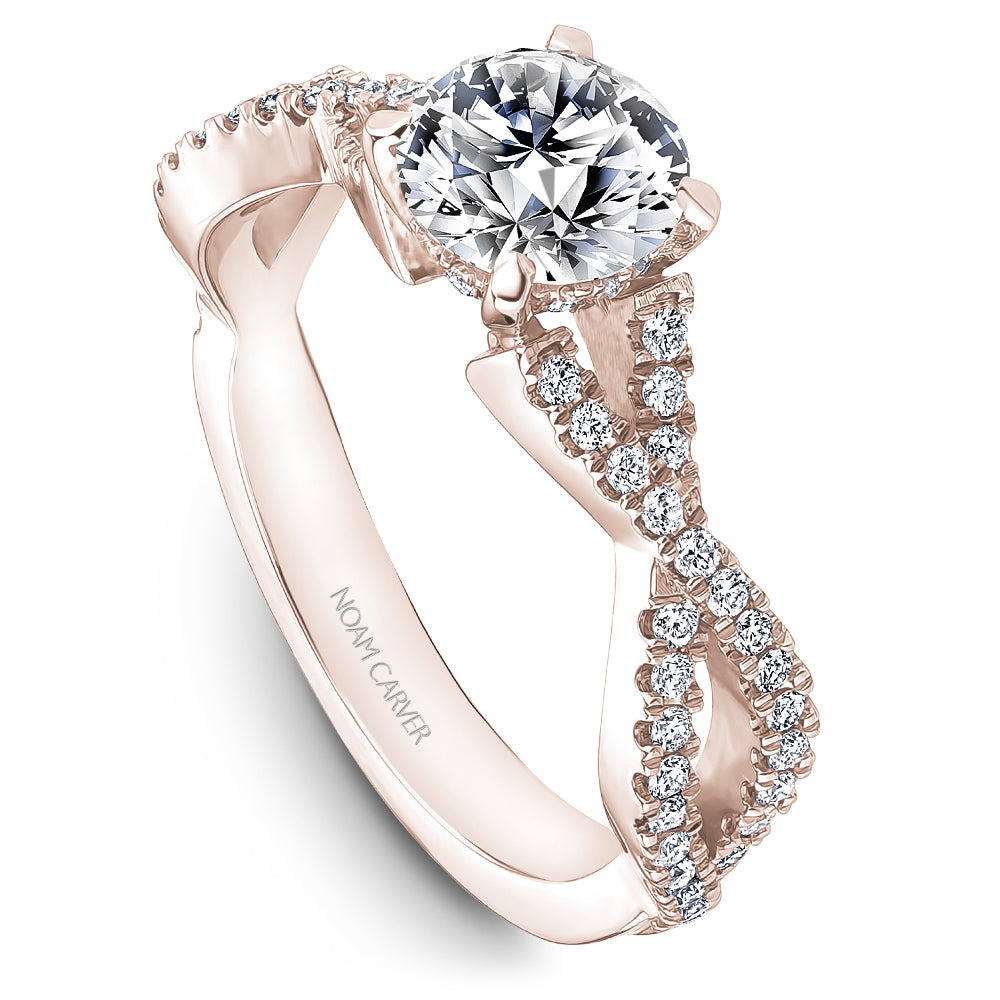 Noam Carver Engagement Ring Rose 14k Gold With 64 RD TCW 0.4ct