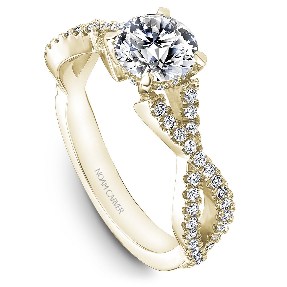 Noam Carver Engagement Ring Yellow 18k Gold With 64 RD TCW 0.4ct