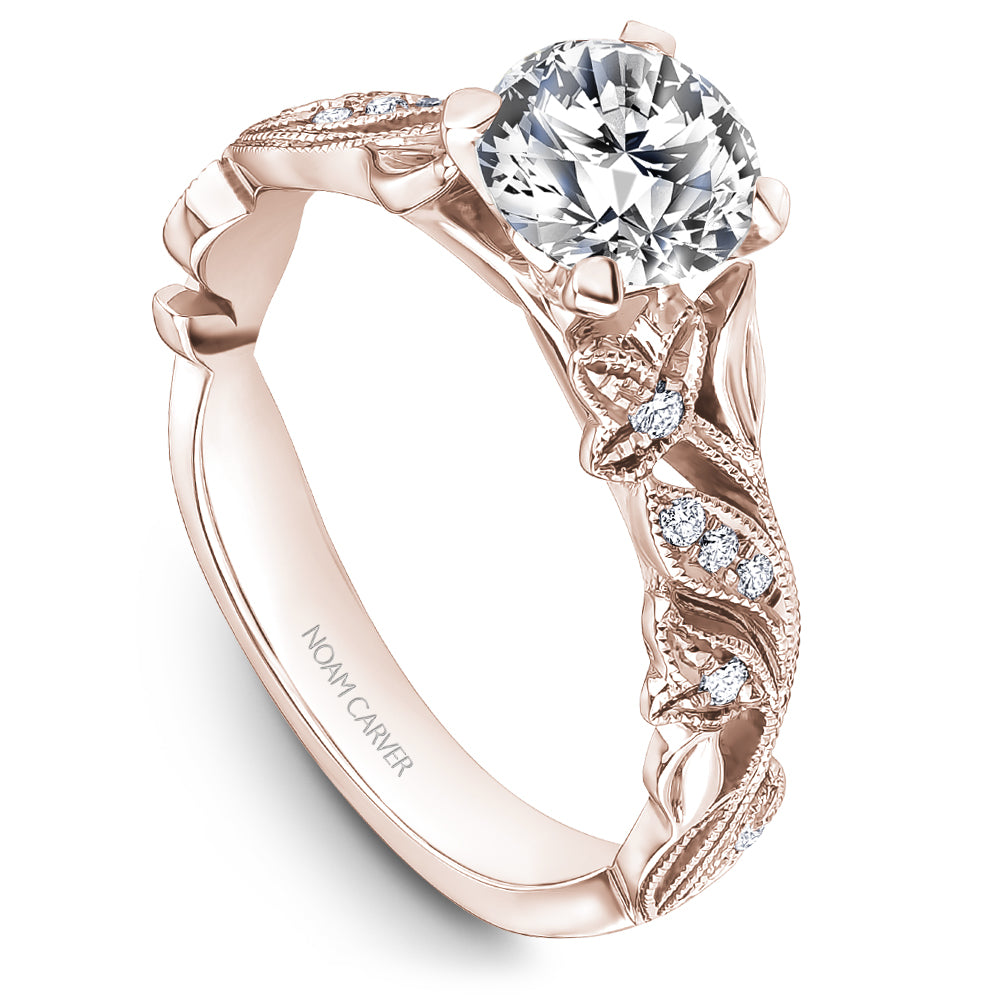 Noam Carver Engagement Ring Rose 14k Gold With 18 RD TCW 0.09ct