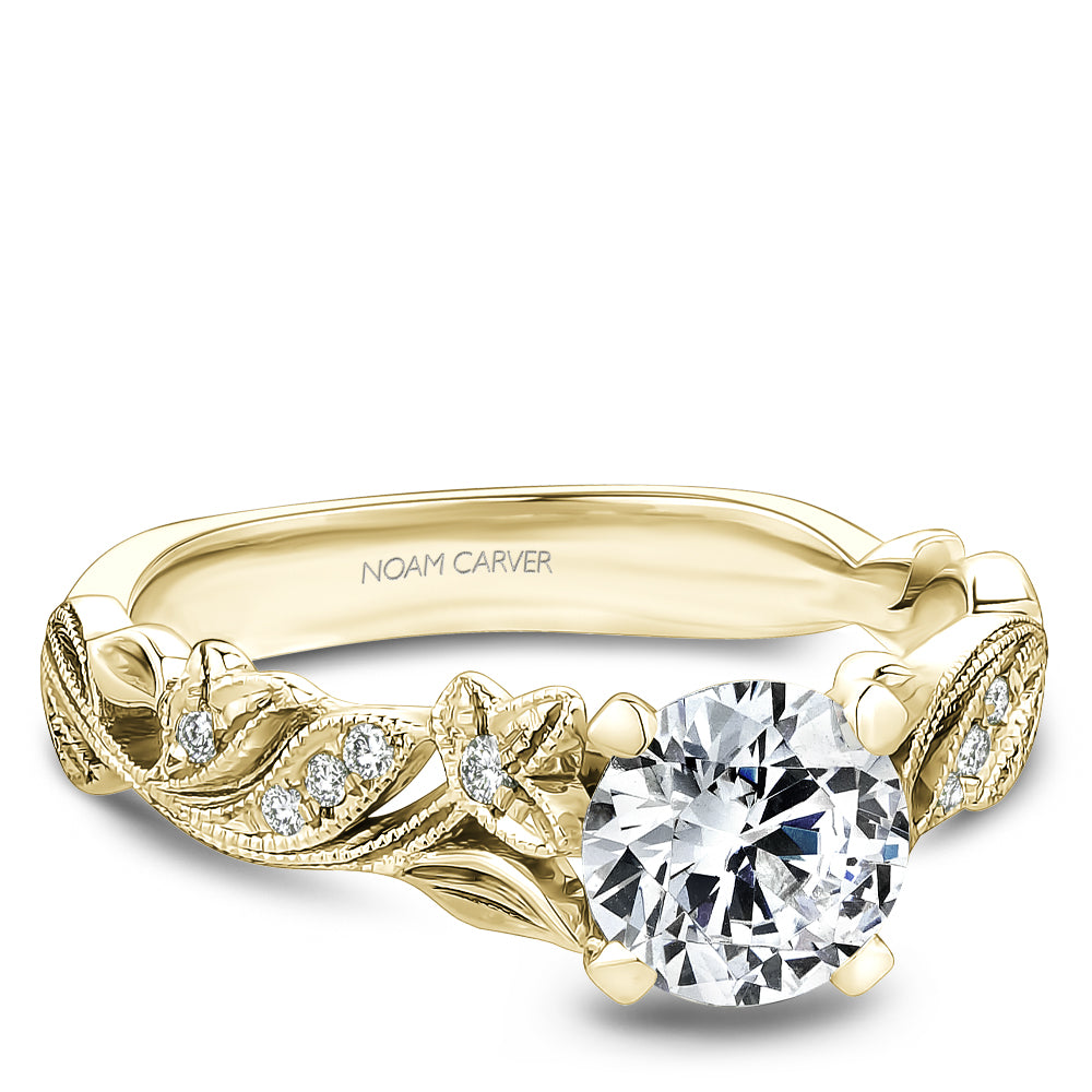 Noam Carver Engagement Ring Yellow 14k Gold With 18 RD TCW 0.09ct