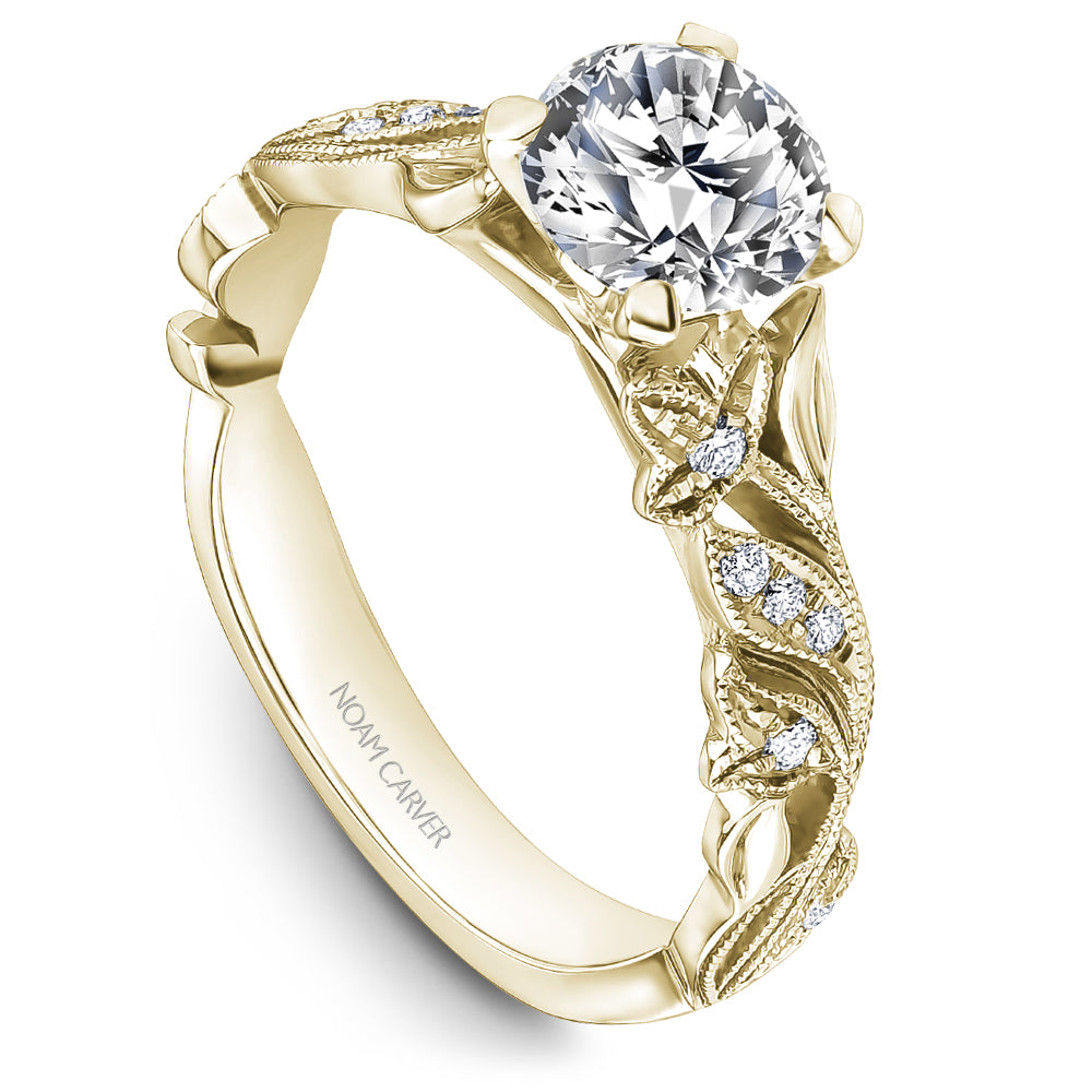 Noam Carver Engagement Ring Yellow 14k Gold With 18 RD TCW 0.09ct