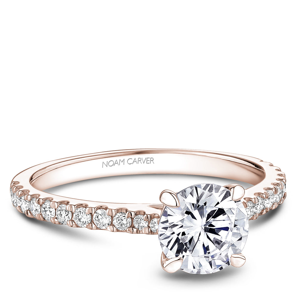 Noam Carver Engagement Ring Rose 14k Gold With 22 RD TCW 0.27ct